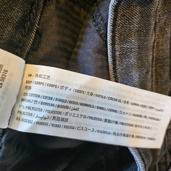 Hollister Washed Black Soft Stretch High Rise Raw Hem Split Leg Flare Jeans - Picture 11 of 11